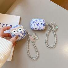 Muschel-blauer Schmetterling Kopfhörer-Etui geeignet für AirPods Pro 2/Pro/4/3/2, modisches Kopfhörer-Etui für Frauen