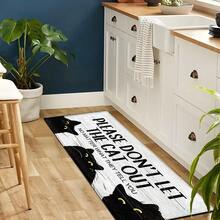 1pc Cute Cat Pattern Printed Rug, Faux Wool Mat - Highly Absorbent, Easy To Clean, Suitable For Home Decor, Farmhouse, Entryway, Indoor, Room, Kitchen, Dining Room, Small Office/Home Office, Sink, Laundry Room, Doormat, Kitchen Mat, Non-Slip Mat
