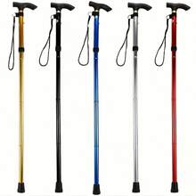 4-Section Foldable Ultra-Light Adjustable Telescopic Trekking Pole, Retractable Walking Stick With Anti-Slip Rubber Tip - Available In 4 Colors (Brown, Black, Blue, Red), Suitable For Hiking, Walking, Elderly Assistance, Durable Trekking Accessory Telescopic Walking Stick - 棕色 - 查看 1