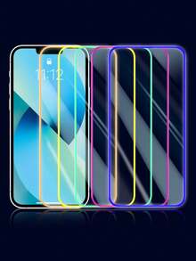 5pcs Air Bubble Glow-In-The-Dark Tempered Glass Screen Protector Compatible With IPhone 14 6.1", 13/13 Pro 6.1", 15/15 Pro Max, 16/16 Pro/16 Pro Max, 17/17 Pro/17 Pro Max, AIR - Multicolor - View 19