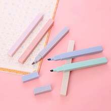 4pcs Creative Eye-Friendly Soft Tip Highlighter Pens, Soft Tip Marker Pens For Highlighting, Soft Angled Tip Fluorescent Pens For Students, Suitable For Learning, Office, Marking