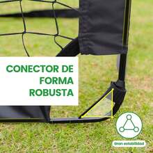 LENGSIDA Porteria Futbol, Juego de 2 Porteras de Fútbol para Plegables, Acero, Fibra de Vidrio, Oxford y Poliéster, Montaje Rápido - Negro - Ver 1