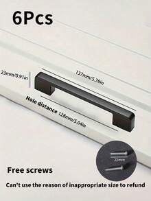 1/6 Stück schwarze Aluminium-Legierung Küchenschrank Griffe, Kommode Schubladengriffe, Schranktür Knöpfe, Möbelgriff Hardware