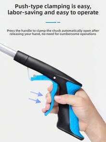 1pc (Random Color) Foldable Trash Picker, Aluminum Alloy Litter Tongs, Sanitation Pliers, Garbage Collection Tool, Long Grabber With Foldable Clamp, Comes With Trash Bags