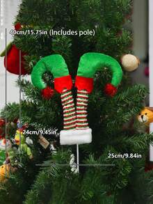 1 buc Crăciun Elf picior ramură inserții ornamente, decorațiuni ornament brad de Crăciun, Moș Crăciun și Crăciun Elf figurină picior, decor scenă, decor festivaluri, decor cameră, decor casă, decor birouri, decor petrecere tematică, decor Crăciun, picior de Crăciun