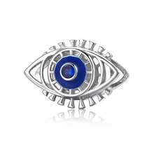 Fille 1 pièce À La Mode Mauvais Œil Bleu Zircone Cubique Pendentif Perle , S925 Argent DIY Breloque Pendentif Pour Femme Tous Les Jours Porter , Cadeau Pour Mère , , Petite Amie Anniversaire