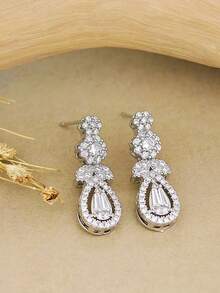 MOONSO 1 Pair Elegant Fashionable Personalized Water Drop Zirconia Stud Earrings, Party, Banquet, Travel, Holiday Gift, Women Earrings E7967