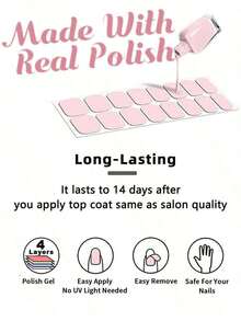 4-Pack Random Color Nail Polish Strips, Pink Nail Glitter Self-Adhesive Gel Nail Stickers, Suitable For Women's Home DIY Self-Use Nail Art Supplies Nail Stickers - 彩色 - 查看 4