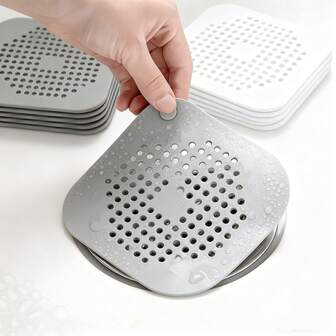 6pcs Silicone Anti-Clogging Drain Cover, Suitable For Sink, Bathroom Drain, Hair Catcher Filter, Drain Outlet, Kitchen, Bathroom, Anti-Hair Clogging Drain