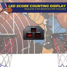 GCCSJ Indoor Basketball Hoop2-Player Electronic Basketball Arcade Game - 8-In-1 Multi-Game Indoor Sports Fun With LED Scoring & 4 Balls, Heavy-Duty Foldable Hoop For Basement, Game Room, Man Cave & Family Game Night (Black) - Black - View 9