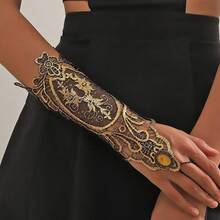 Black Lace Wrapped Arm Chain, Gothic Retro Jewelry For Women, Evening Dress With Decorative Chain, A Must-Have Artifact For Parties - 黑色 - 查看 4