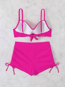 WD VEST Bikini Plus Size Central Elegant Beautiful SUMMER 2024 XX510 - 玫紅色 - 查看 2