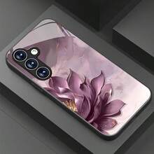 Compatible With  17/ 17 Pro/ 17 Pro Max 16/15/14/13/12/11 Pro Max And Other Models. Beautiful Lotus Pattern Glass Phone Case. Also Compatible With Samsung Galaxy S25, S24, S23, S22, S21, S20 FE, And Other A-Series Models. - 黑色 - 查看 7