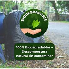 Bolsas de Basura Biodegradables con Asas, Color Negro, Medianas Piezas 30 X 60 - Grande 50 Piezas - Ver 8
