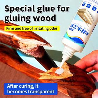 1/2pcs 50ml/150ml/330ml Heavy Duty Wood Glue Adhesive, Suitable For Furniture, Rosewood, Wood Crack Repair, Wooden Chair, Bench, Flooring, Multipurpose Bonding Glue