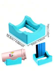 1/2pcs Bathroom Silicone Tumbler Holder - Secure Grip, Built-In Slots And Felt Edge Scraper, Great For Vinyl Stickers And Crafts - Multicolor - View 2