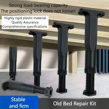 2 piezas Soporte de pie de cama - Varillas de soporte de plástico en forma de T - Patas de cama ajustables, conector de patas de sofá, gabinete - Capacidad de carga fuerte, estable, sin ruido anormal - Adecuado para tableros de cama, sofás, escritorios de oficina, mesas de café, escritorios, etc. - Artículos esenciales para el hogar. Herramienta de reparación de camas antiguas.