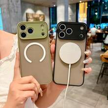 Hadaasi 1 件深绿色兼容 Magsafe 磁性磨砂皮肤感觉防指纹鹰眼全相机镜头半透明亚克力硬背硅胶软边果冻按钮可拆卸超薄手机壳兼容三星 S25 Ultra S24 S23 Ultra A06 A16 A56，无线充电防震外壳兼容 Apple 17 Air 17 Promax 16 15 14 13 12 11 Pro Max Pro Plus 7 8 SE 7P 8P X 16e - 深綠色 - 查看 10