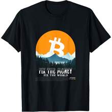 Fix The Money Fix The World Bitcoin T-Shirt - 黑色 - 查看 1