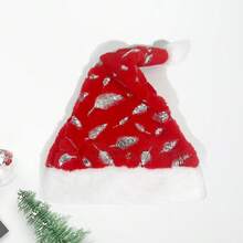 Adults Santa Claus Hat Sequins Snowflake Christmas Cap For Party - Silver - View 1