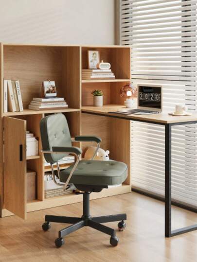 Computertisch,Regal Schreibtisch,Schrankschreibtisch Arbeitstisch, Schrankschreibtisch, Nature 120cm