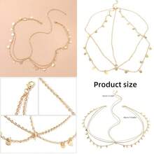 Gold Sequins Head Chain​ Festival Halloween Wedding Jewelry Hair Accessories For Bride And Women Fashion Tassel Headbands Boho Headpiece Gold#SSDD B BJNHMJ