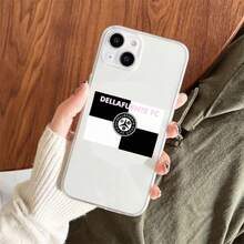 Custodia per telefono con artwork di Dellafuente FC, compatibile con 15, 14, 13, 12, 11 Pro Max, Mini, 7, 8, Plus, SE, X, XS, XR, in silicone trasparente, compatibile anche con i modelli 17, 17 Pro e 17 Pro Max