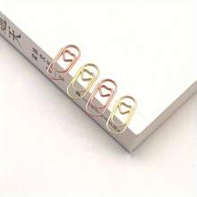 100pcs Miniature Gold Heart Shaped Paper Clips, Versatile Metal Office Supplies For Study, Office, And Home,Back To School,School Supplies - Mini Heart Shape - View 2