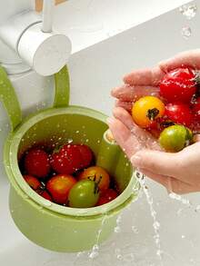 Over-The-Sink Hanging Basket. Residue-Filtering Mesh. Adjustable Hanging Feature. Debris Collection Bucket. Space-Saving Drain Basket. Single-Button Drainage And Independent Filtration System. Easy-To-Clean Sink Organizer For Kitchen And Bathroom. Durable Plastic Construction. Kitchen Sink Basket. Food Waste Disposal. Compact Design. Sturdy Structure. Ideal For Home Cooks.