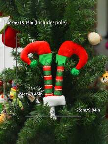 1 buc Crăciun Elf picior ramură inserții ornamente, decorațiuni ornament brad de Crăciun, Moș Crăciun și Crăciun Elf figurină picior, decor scenă, decor festivaluri, decor cameră, decor casă, decor birouri, decor petrecere tematică, decor Crăciun, picior de Crăciun