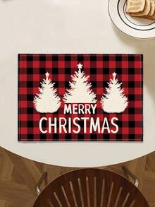 1 件圣诞图案印花桌旗,4 件圣诞图案印花餐垫,适合节日、派对、生日、晚宴、厨房和餐厅装饰、四季家居和生活桌面装饰 - 彩色 - 查看 11