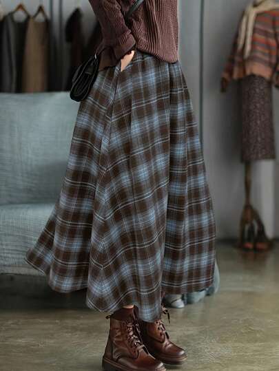 Gonna lunga a-line con vita elastica e tasche, stile casual/resort, best seller primavera/estate