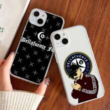 Custodia per telefono con artwork di Dellafuente FC, compatibile con 15, 14, 13, 12, 11 Pro Max, Mini, 7, 8, Plus, SE, X, XS, XR, in silicone trasparente, compatibile anche con i modelli 17, 17 Pro e 17 Pro Max