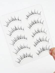 5 paia di ciglia finte naturali e trasparenti, stile cartoni animati da fata, morbide e arricciate, allunganti, dall'aspetto naturale, adatte per il trucco quotidiano