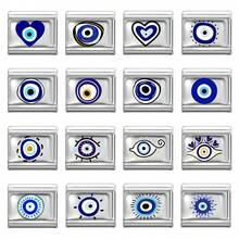 1pc Silvery Series Elegant Blue Eye Graphic Design, Luxurious Epoxy Resin Modular Necklace/Bracelet/Ring Jewelry Accessory, Suitable For Birthday, Anniversary Gifts (Single Piece, Unassembled)