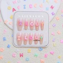 100/200pcs Letter Nail Art Charms Random Candy Color Letter Resin Nail Rhinestones Kawaii Mini Flatback Alphabet ,Summer Flatback Alphabet Nail Gems,For Women DIY Craft Nail Supplies - 100PC - 查看 9