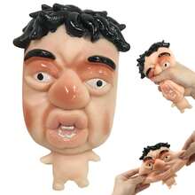 1/2/4件装趣味减压玩具，模仿面部表情，超柔软挤压玩具，麻糬挤压玩具，成人生日礼物，自闭症减压玩具，成人模仿面部表情 - 彩色 - 查看 2