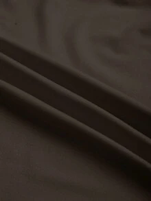 Đầm ngắn tay dài màu trơn dành cho nữ, phối dây buộc phía trước bằng da PU, kiểu dáng thanh lịch với chi tiết thắt nút ở gấu đầm, thích hợp cho mùa xuân. - màu nâu - Xem 6