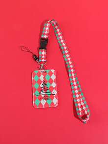 1pc Vertical Christmas Card Holder, Delicate Santa Claus Christmas Tree And Other Different Patterns For Storing Essential Supplies For Work Cards, Student IDs And Bus Cards (With Long Lanyard) - Multicolor - View 9