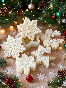 Molde de silicona con diseño de copos de nieve navideños para hacer velas, jabón artesanal, aromaterapia, yeso y resina. Kit de elaboración de velas para decoración del hogar y regalos
