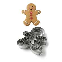 طقم قوالب قطع بشكل رجل الزنجبيل، قوالب من الفولاذ المقاوم للصدأ بشكل رجل الزنجبيل لقوالب الكوكيز والفوندان في عيد الميلاد، من كبير بقياس 4.7 بوصة إلى صغير بقياس 1.2 بوصة