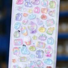 1pc/3D Japan Style Embossed Funny Acrylic Diamond Stickers, Sushi Shiba Inu DIY Decorative Stickers, Cute Embossed Stickers For Phone Decoration