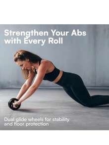 Ab Roller Wheel For Abs Workout - Abdominal Core Exercise Equipment With Extra Thick Knee Pad Mat - Dual Glide Wheels - Abs Roller Wheel Home Workout - Abs Exercise Equipment