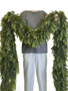 9FT/6FT Artificial Cedar Christmas Garland Real Touch Realistic Soft And Thickness Garland Faux Full Greenery Holiday Garland For Mantel, Fireplace, Front Door, Indoor Outdoor Xmas Decoration- Home Winter Holiday Party Decor Home Decor Christmas Decorations Room Decor