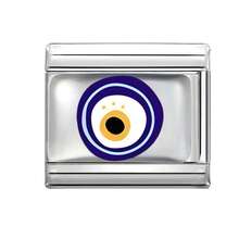 1pc Silvery Series Elegant Blue Eye Graphic Design, Luxurious Epoxy Resin Modular Necklace/Bracelet/Ring Jewelry Accessory, Suitable For Birthday, Anniversary Gifts (Single Piece, Unassembled)