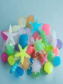 50/100/200pcs Mini Glow-In-The-Dark Resin Aquarium Decorative Stones, Ocean Elements, Beach Party, Compact High-Brightness Multicolor Fish Tank Landscape Lighting Stones, Long-Lasting Luminous Stones, Christmas Gift, Suitable For Various Environments