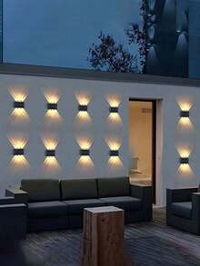 1/4/8pcs Set 6 LED Solar Powered Wall Lights, Magnifying Lens Spotlight For Outdoor Garden Fence, IP44 Household LED Landscape Lighting, Suitable For Outdoor, Yard, Villa, Fence, Patio, Garden