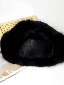 1 件女士冬季羊毛渔夫帽，时尚厚帽子，温暖冬帽，适合搭配羊毛大衣，冬季服装 - 彩色 - 查看 4