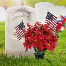 MEHELANY 24/12 Stück künstlicher Poinsettia Strauß, Poinsettia Busch, Weihnachtsblumen, Stechpalmenbeeren-Zweige mit roten Beeren und Stechpalmblättern für Zuhause, Veranda, Garten, Innen- und Außenbereich, Weihnachtsdekorationen, Kamine, Außenbereich-Pflanzkübel, Blumenarrangements, Tischzentren