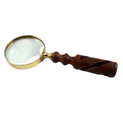 Classic Nautical Design Gold Handheld Brass Magnifier With Decorative Glass Novelty Gifts